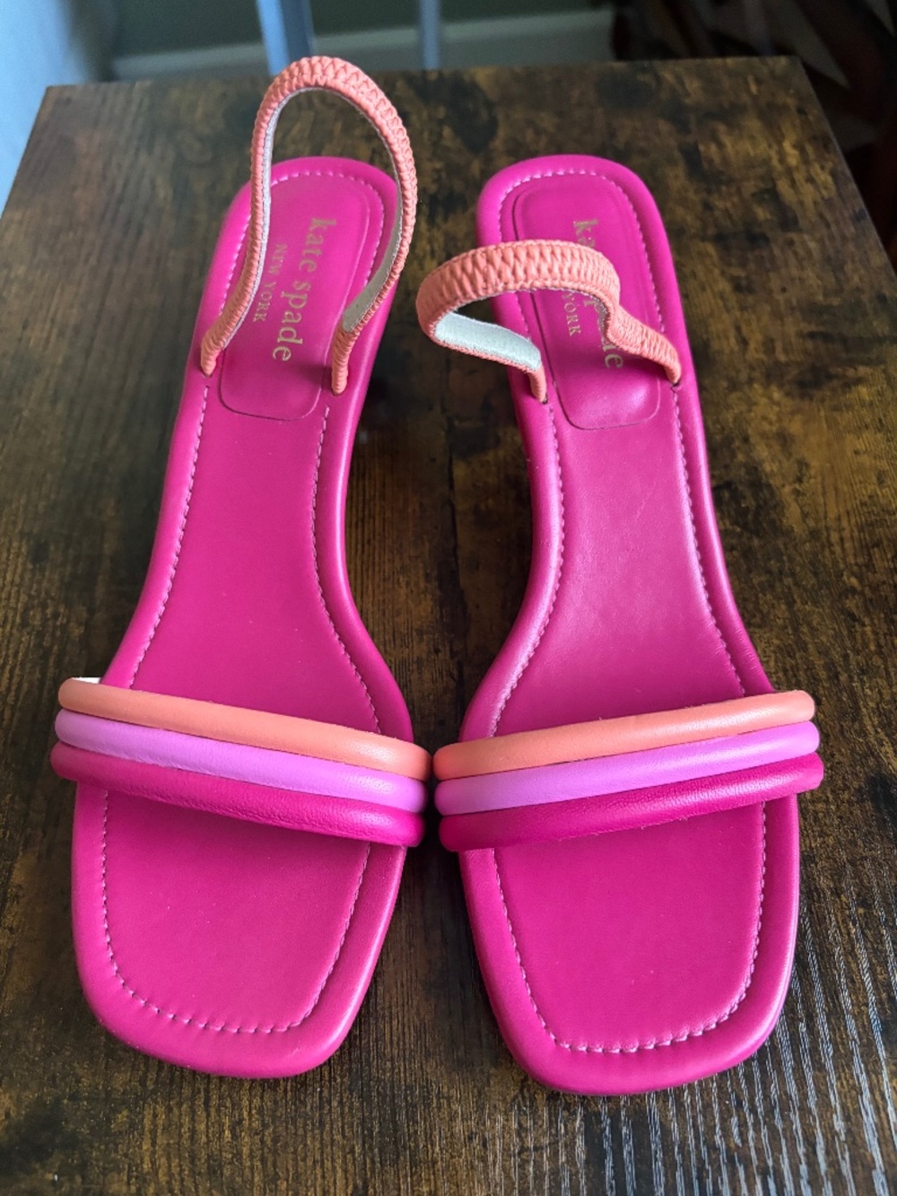 Kate Spade Zesty Pink Crystal Heel Slingback Sandals 9B